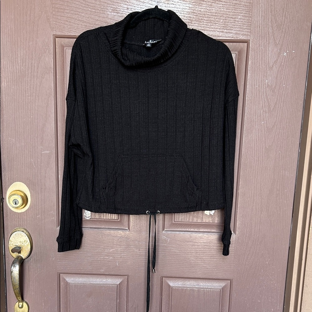 Lulu's Elegant Black Cowl Neck Sweater